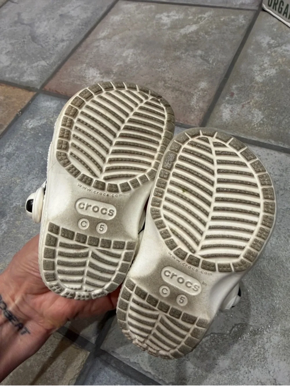 CROCS Kids' Soccer Print Clogs - White & Black